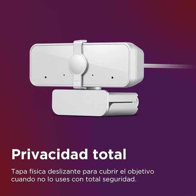 Lenovo 310 FHD Webcam, 1080p, FHD Resolution @30 FPS, Plug-and Play USB Connectivity, 1.8M Cable, 2 Integrated Microphones, External Privacy Shutter, White - Image 3