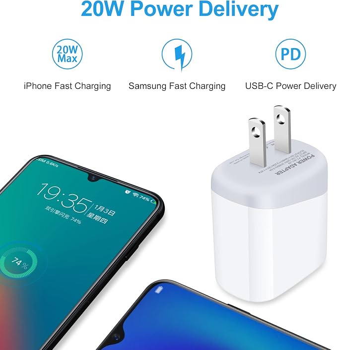 USB C Pixel 7 Fast Charger Type C Charging Block for Google Pixel 10 9a 9 Pro XL 8a 8 Pro 7a 7 Pro 7 6a 6 Pro 5a,20W PD 3.0 USB C Wall Charger Box Cube Power Adapter for iPhone 14,Samsung Galaxy S24 - Image 6