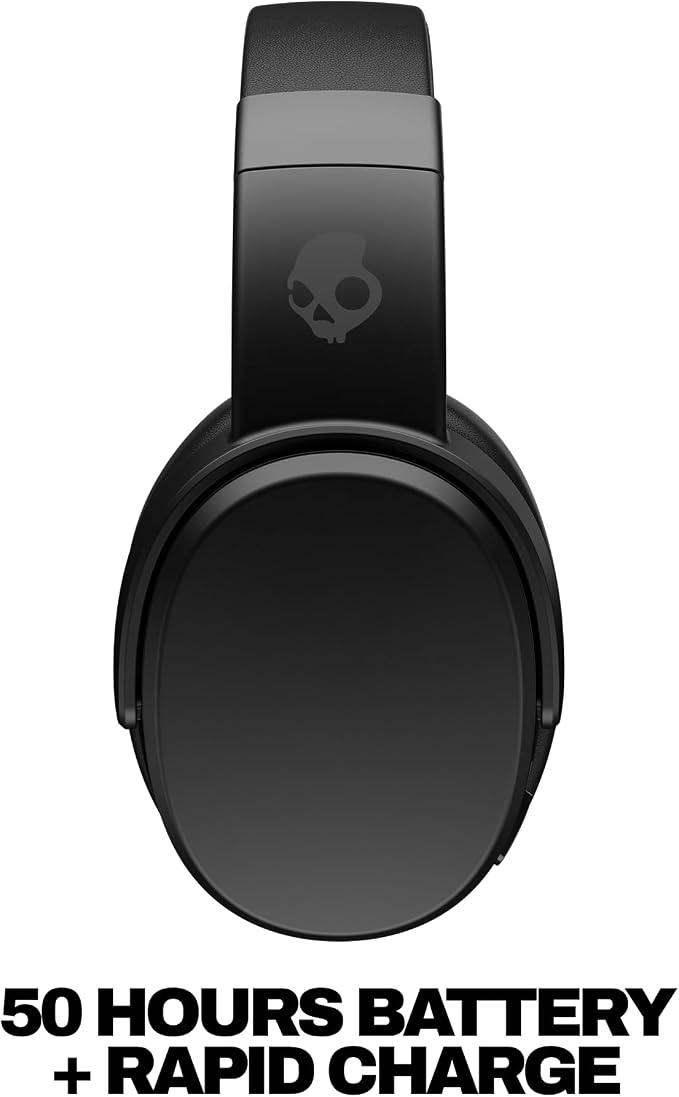 Skullcandy Crusher Wireless Multi-Sensory Bass Bluetooth Headphones - Black | Patented Crusher Bass Technology, Noise Isolating Over-Ear Fit, 50 Hours Battery, Microphone for iPhone Android - Image 4