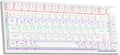 Newmen GM326 Mechanical Keyboard,75% Percent Gaming Keyboard,Wired Keyboard | Mechanical Keyboard,75% Percent Gaming Keyboard,Wired,Backlit,Hot Swappable,Compact,Mini,White,PC Keyboards,Knob,Red Switch by NEWMEN