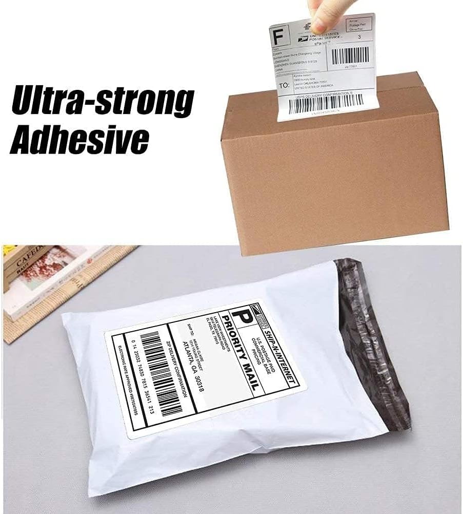 Immuson 4000 Fanfold 4 x 6 Direct Thermal Shipping Labels with Perforations, Permanent Adhesive, White Mailing Labels for Thermal Printer… (4000 Labels) - Image 4