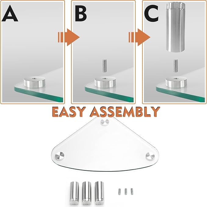 Hemudu Clear Glass Computer Monitor Riser / Triangle Desktop Universal Corner Stand for Computer Monitor & Laptop HD01T-003 - Image 7