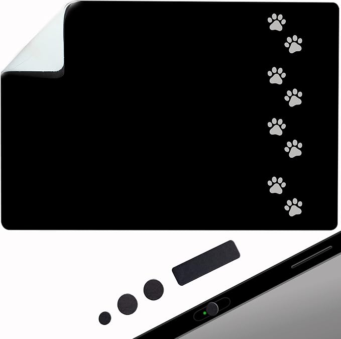 Mouse Pad Adhesive Bottom - Peel and Sticks to Any Surface - Travel Large Size - Portable (XL - Dog PAW Black) by GeckoTravelTech