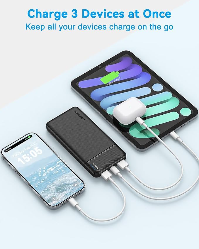 AsperX 10000mAh Portable Charger Dual USB Power Bank Battery Pack | AsperX 2 Pack 10000mAh Portable Charger Dual USB Power Bank Battery Pack - Image 3