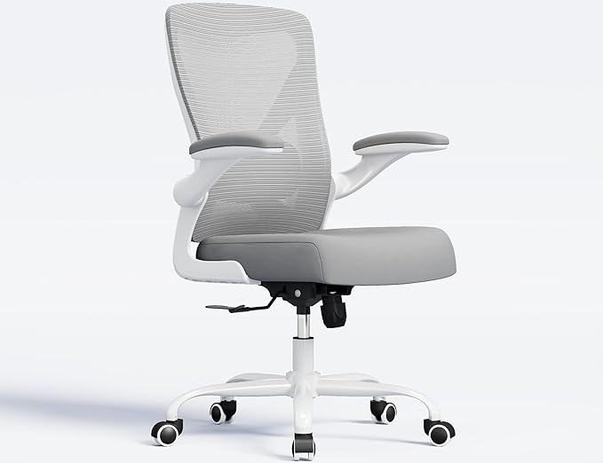 Office Chair: 330LBS Mesh Ergonomic Desk Chair Comfy with 3D Lumbar& Swivel | Ergalithic Computer Chair-Executive Task Work Chairs with Flip-up Arm Home Office Desk Chairs Gaming Chair for Adults(White) - Image 7