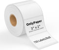 3x2 Thermal Labels, 750 Sheets/1 Roll, White Thermal Printer Stickers by OnlyPaper