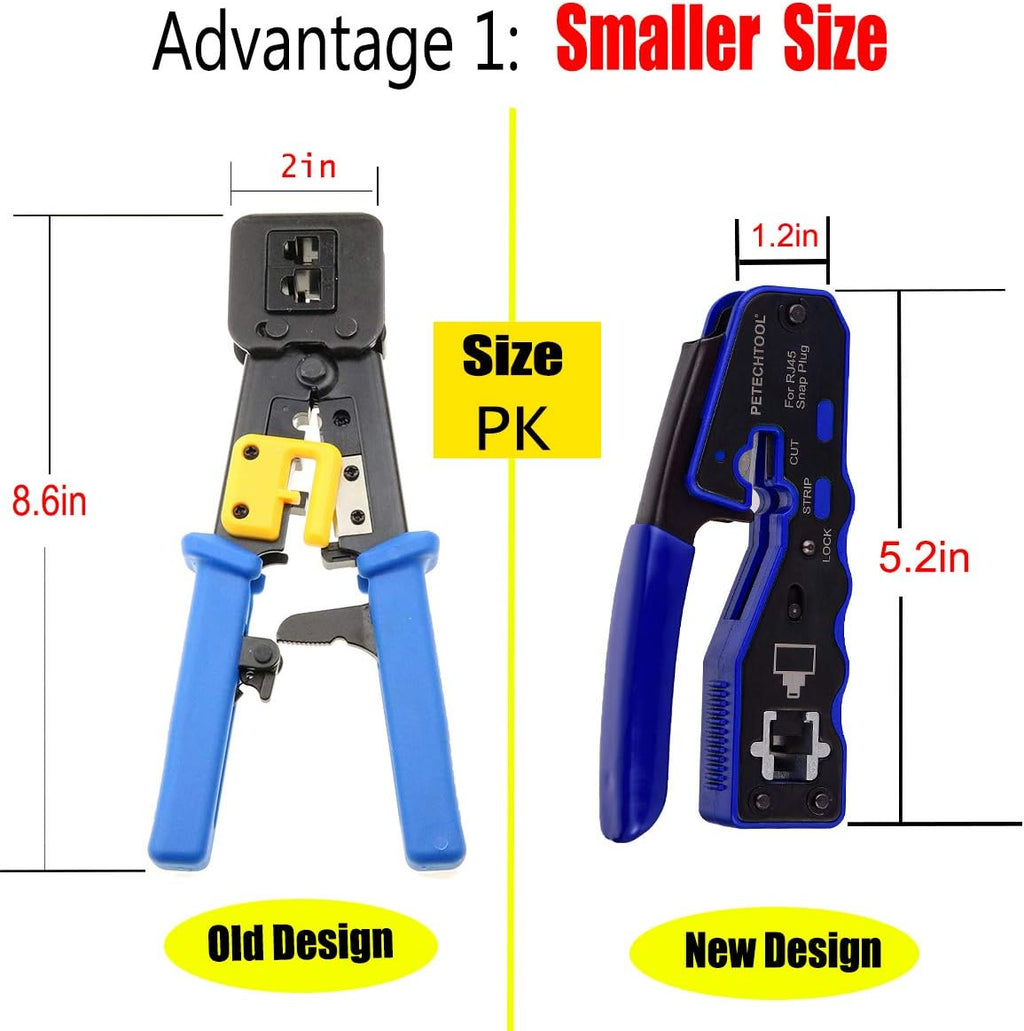 RJ45 Crimp Tool Pass Through Crimper Cutter for Cat6a Cat6 Cat5 Cat5e 8P8C Modular Connector Ethernet Crimper Tool - Image 6