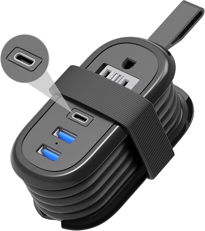 BEVA Travel Power Strip, 4FT Extension Cord, 2 Outlets PD20W USB-C Ports | PD20W Fast Charging Travel Extension Cord with USB-C Ports for Cruise Ships, Dorm, Hotel, Travel Essentials by BEVA