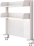 Clamp On Desk Organizer Shelf,White Desk Extender Pegboard Workstation,Computer Desk Accessories for Office, Privacy Panel for Gaming Desk,23.6/31.4/39.3in Desktop Shelving (white, 80cm/31.4in) by FPIGSHS