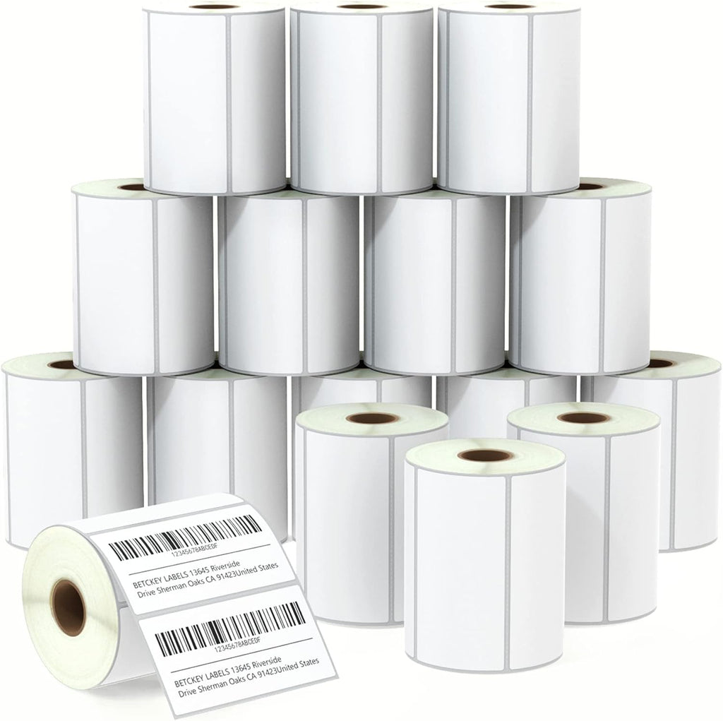BETCKEY - 4" x 2" (102 mm x 51 mm) Thermal Labels, [16 Roll/12000 Labels] by BETCKEY