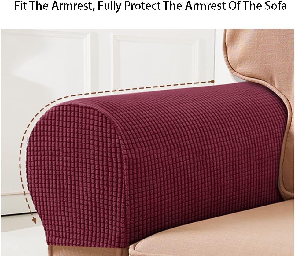 LINGXIYA Stretch Plush Armrest Covers,Spandex Armrest Slipcovers,Set of 2 - Image 3