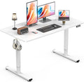 Electric Standing Desk, Gaming Desk, 48 x 24 Inch, White | Height Adjustable Computer Desk with Smart Controller, Sit and Stand Up Table for Home, Office, Work, Study, Writing by Zontera