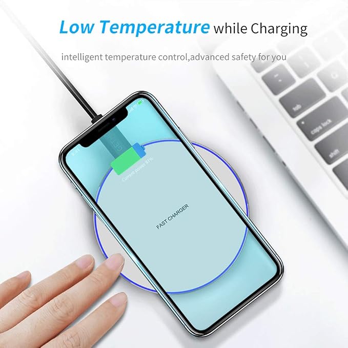 Fast Wireless Charger,20W Max Wireless Charging Induction Pad,White | Metal Frame Ultra Slim Design,[20W SUPER Fast Charging] Compatible with iPhone 17-11/Airpods,Samsung Galaxy/Buds,LG/Pixel - Image 2