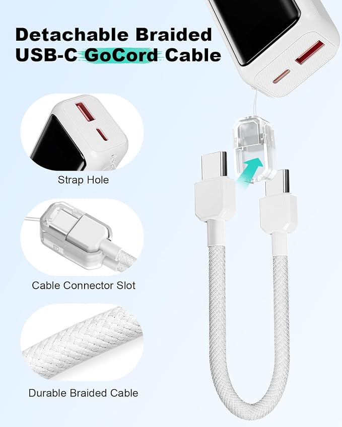 Mini Portable Charger,Small 22.5W PD Power Bank,10000mAh USB C in&Out Fast Charging Pocket Size Battery Pack,Travel Essentials Phone Charger for iPhone 17 16 15 Pro Air,Samsung S24,Android,iPad etc - Image 5