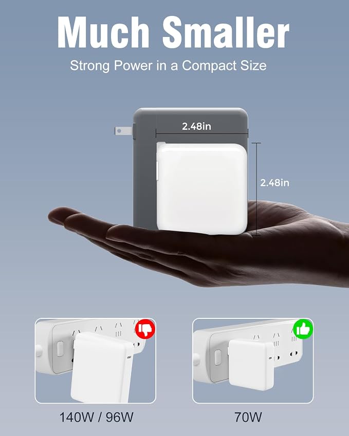 Charger for MacBook Air 13.6 15 inch Mac Book Pro 14 inch M5 M4 M3 M2 M1 2026 2025 2024 2023 2022 2021, 70W Power Adapter, 6.6FT USB C to Magnetic 3 Cable LED, Powerful Connect, Original Quality - Image 4