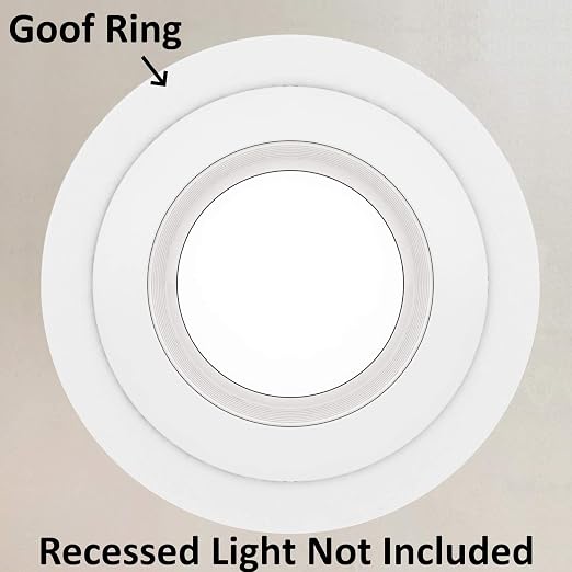 8 Pack Matte White Goof Trim Ring for 6" Inch Recessed Can Lighting Down Light, Outer Diameter 8 Inches, Inner Diameter 6.2 Inches - Image 3