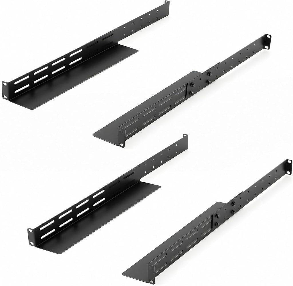 2 Set 1U Rack Mount Rails Universal 4 Post Server Rack Rail Shelf 16-29 Inch Adjustable Depth 120-44 lb Capacity for 1U Server Shelf Computer Cabinets Network Equipment IT Accessories by Shimeyao