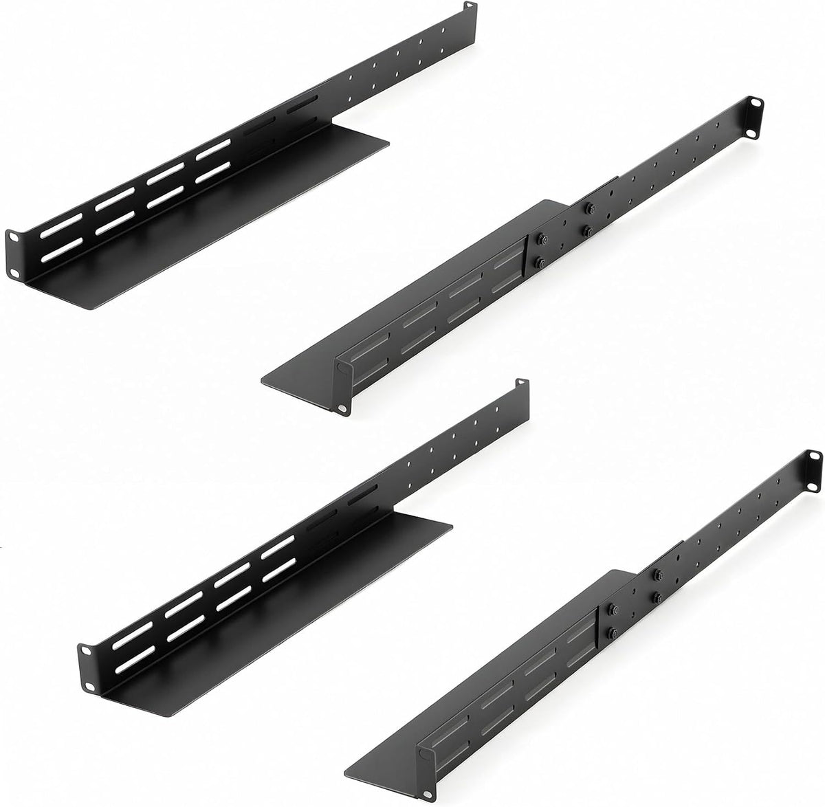 2 Set 1U Rack Mount Rails Universal 4 Post Server Rack Rail Shelf 16-29 Inch Adjustable Depth 120-44 lb Capacity for 1U Server Shelf Computer Cabinets Network Equipment IT Accessories by Shimeyao