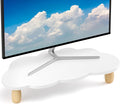 AFOOYO Monitor Stand Riser,Cloud Shape Wood Computer Monitor Stand, 16.5IN Monitor Stand Riser, Multi-Purpose Desktop Organizer Riser for Computer,Laptop,Printer,TV,White by AFOOYO