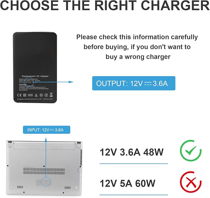 TREE.NB 48W 12V 3.6A Power Adapter Charger, Replacement for Microsoft Surface Pro 2 Surface Pro 1 & Surface RT Tablet, Windows 8 Tablet 1536 with 5V/1A USB Port - Image 4