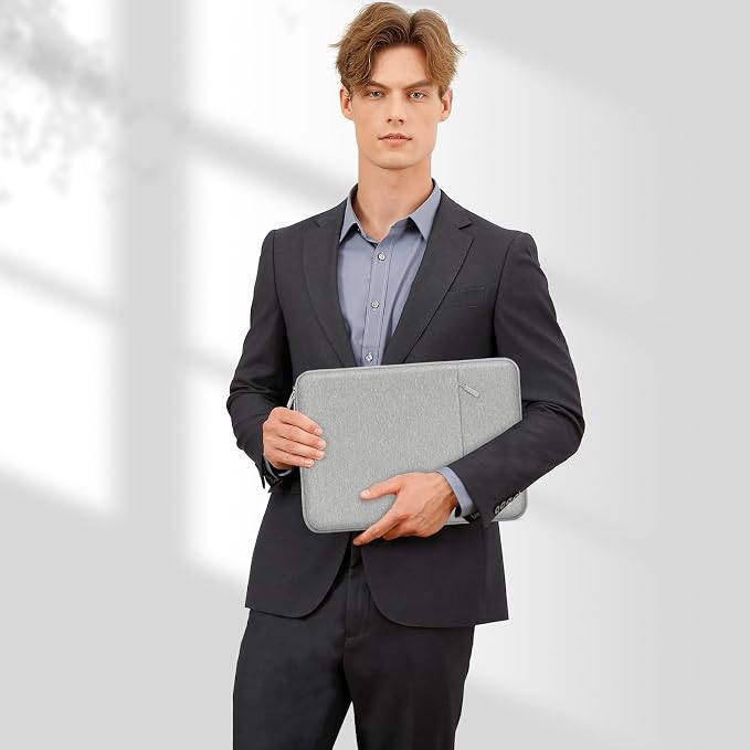 MOSISO Laptop Case 12.3 inch, 11-11.6 inch Laptop Sleeve Bag with Pocket | Compatible with MacBook Air 11.6, Acer HP Dell Lenovo Samsung, Surface Pro, Polyester Vertical Computer Bag, Gray - Image 7