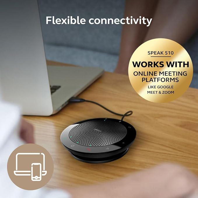 Jabra Speak 510 (2025 Edition) Portable USB Bluetooth Speaker, Black | Portable Speakerphone, USB or Bluetooth, Crystal-Clear Sound, Works with Microsoft Teams, Google Meet, Zoom - Image 7