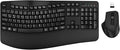 Wireless Keyboard and Mouse Combo, EDJO 2.4G Full-Sized Wave Keys Ergonomic Keyboard and Wireless Optical Mouse, Energy-Saving Wireless Mouse Keyboard for Computer, Mac, Laptop, PC, Windows(Black) by EDJO
