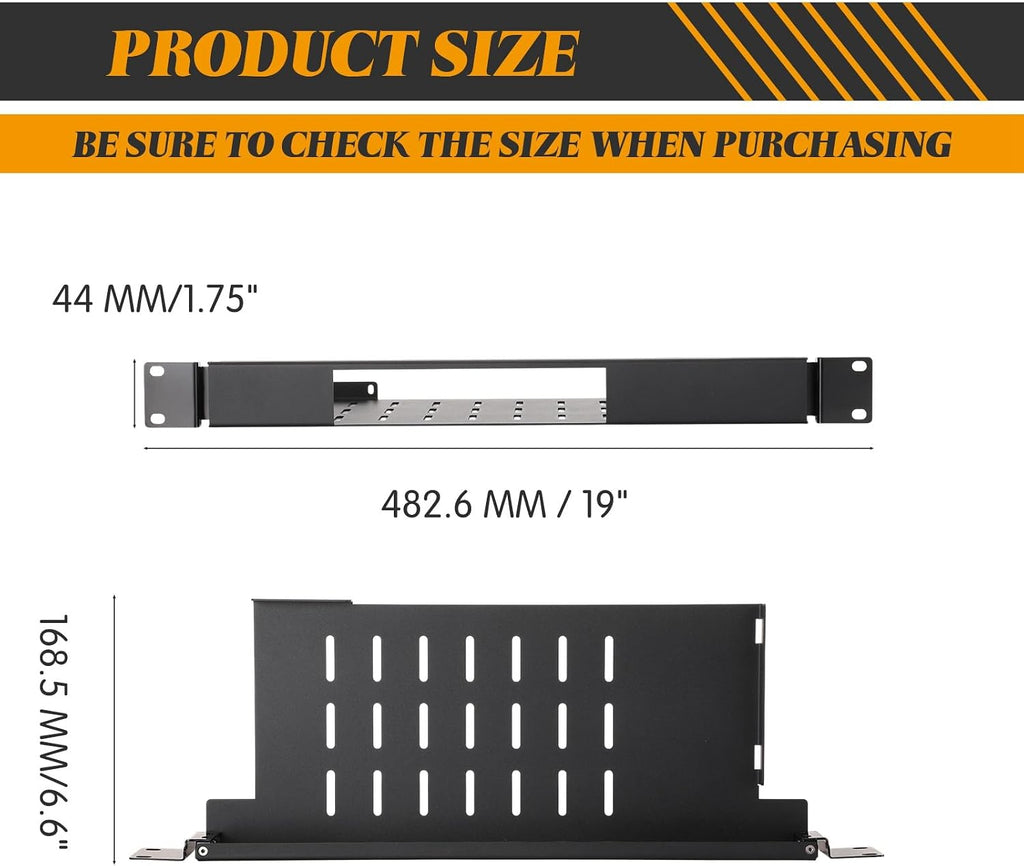 Blulu 2 Pack Mini Rack Mount Compatible with Dell Optiplex Micro Form Factor Case, 1U Hinged Server Rack Shelf for 19 inch Cabinet - Image 2
