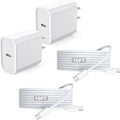 iPhone 17 16 Charger,2Pack USB C Wall Charger Block Chargers Fast Charging with 10FT USBC to C Woven Cable for iPhone 17/17 Pro/17 Pro Max/17 Air/iPhone 16/16 Plus/16 Pro Max/16E/15/15Pro,iPad Pro by Unknown