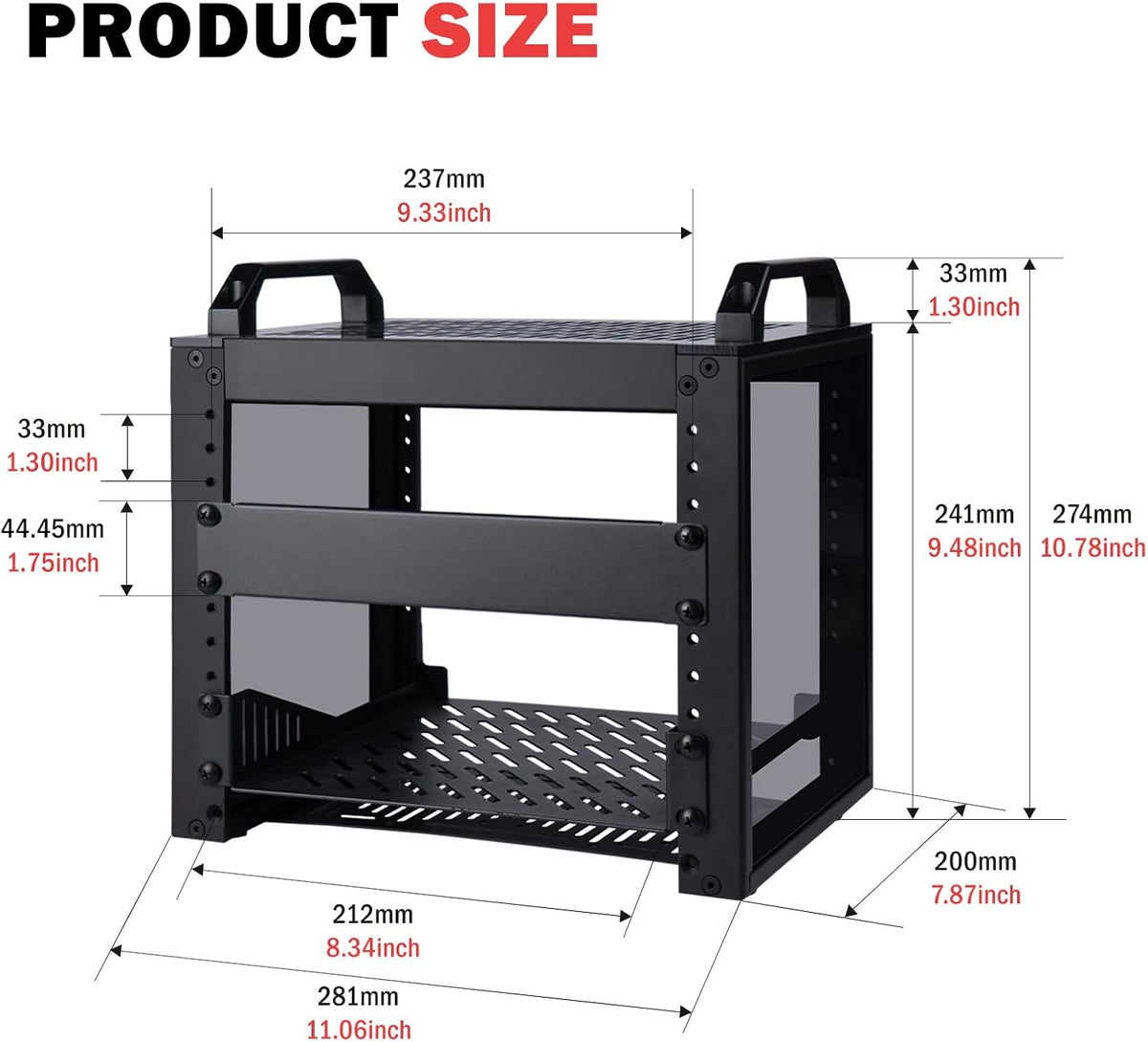 GeeekPi 4U Server Rack, 10 inch Mini Network Rack for Network, Servers, Audio, and Video Equipment, DeskPi RackMate T0 Rackmount, 7.87 inch Depth - Image 3