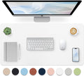 Leather Desk Pad, Large Mouse Pad, Non-Slip Desk Mat, Leather Desk Blotter, Computer Desk Pad, Waterproof Keyboard Pad for Home Office and Decor - White (31.5×15.7 Inches) by Bloss