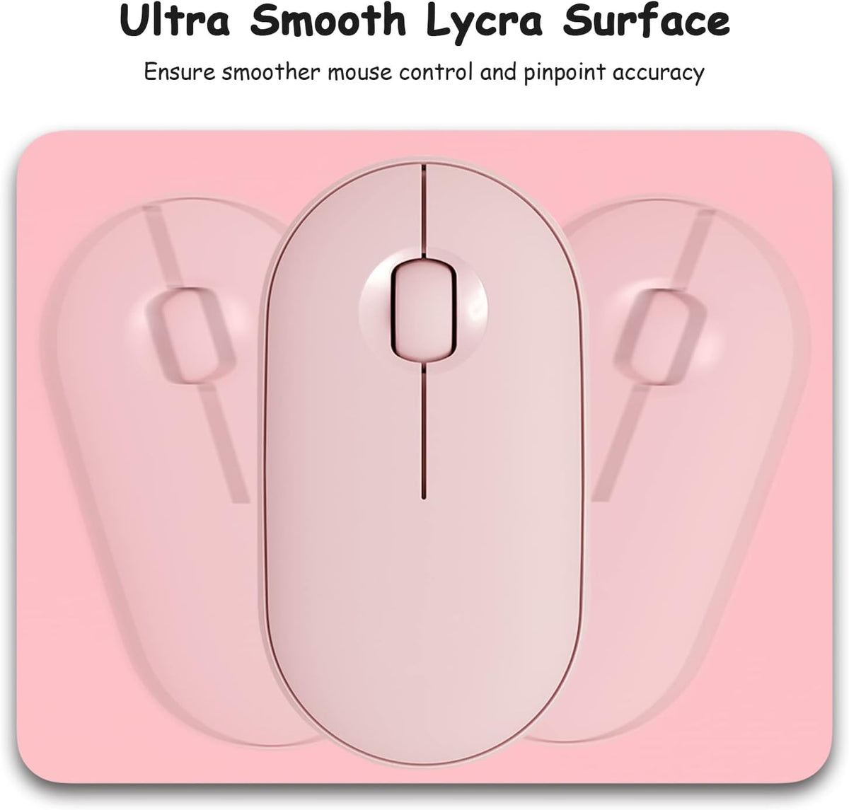 Small Mouse Pad, 5 x 6 Inch Thick Rubber Premium-Textured Non-Slip Portable & Washable Mini Mouse Mat for Women Men Wireless Laptops Keyboard Tray Gaming Computer Office Travel, Pink - Image 3