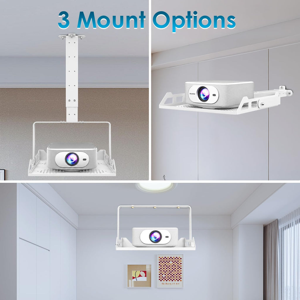 3 in 1 Projector Ceiling Mount with Tray, Height Adjustable, 90° Tilt - Image 6