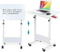 KOUPA 31 Inch Adjustable Height Flip Writable Standing Desk with Wheels | Writable Erasable Tempered Glass Desktop Mobile Desk With Eraser, for Home Office, Small Spaces, White, Height 32inch-47 inch by WelcometoKOUPA
