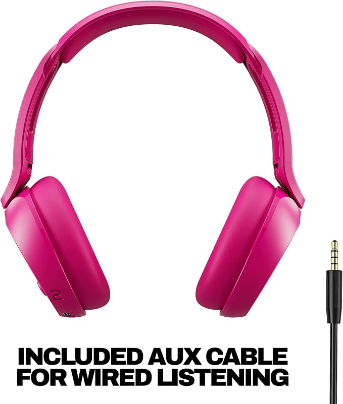 Skullcandy Icon 180 Wireless On-Ear Bluetooth Headphones - Crazy Pink | 50 Hours Battery, Lightweight and Travel Ready, Secure Fit, Sweat and Water Resistant, Microphone iPhone Android, Foldable - Image 5