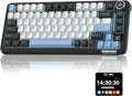 SOLAKAKA A75 PRO Black Gaming Keyboard 75% Wireless Mechanical with Screen and Knob, RGB Backlit Hot Swappable Gasket Pre-lubed PBT Keycaps for PC/Mac/Win by SOLAKAKA