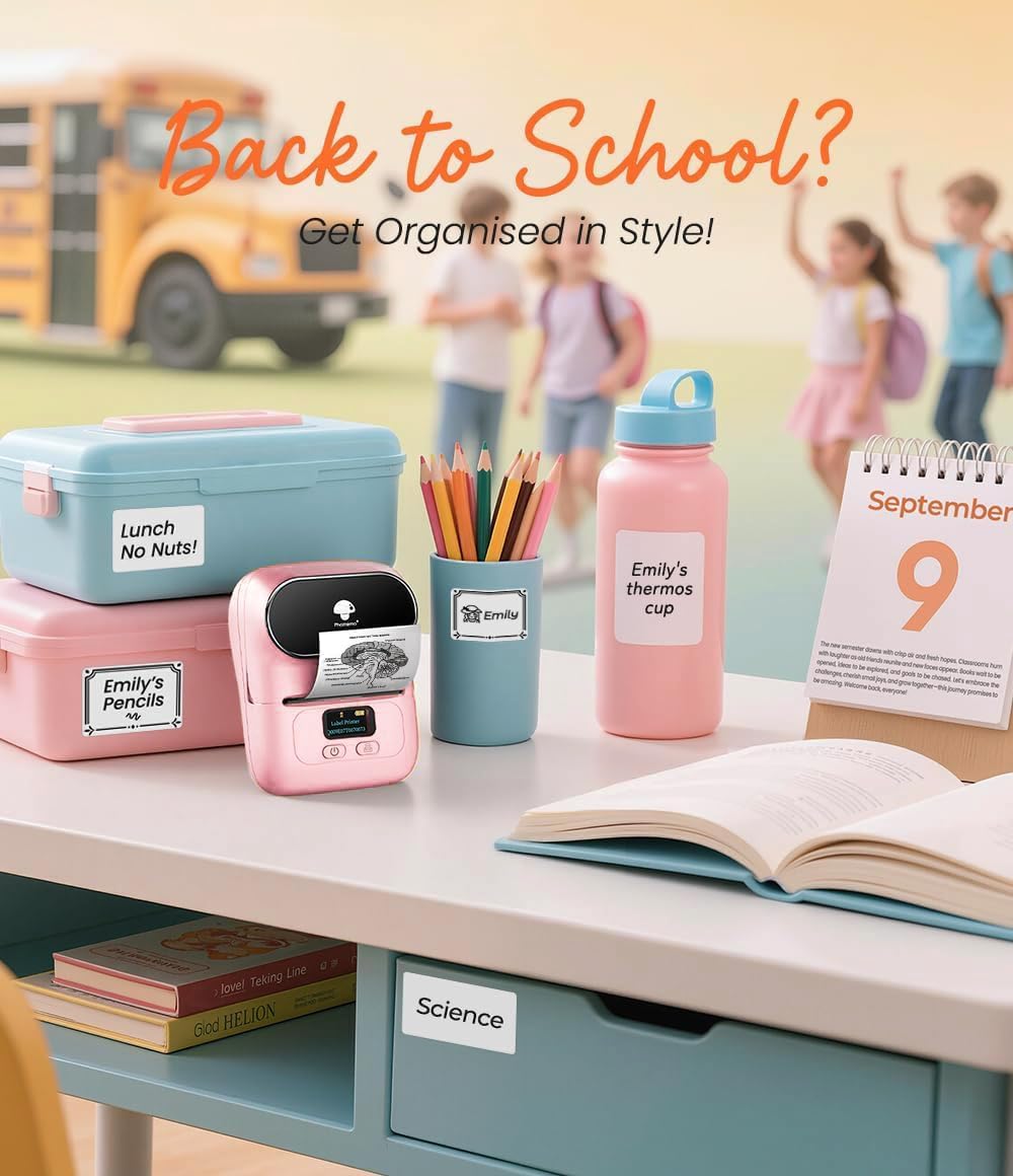 Phomemo Label Printer M110- Small Address Label Maker-Baby Pink - Image 3