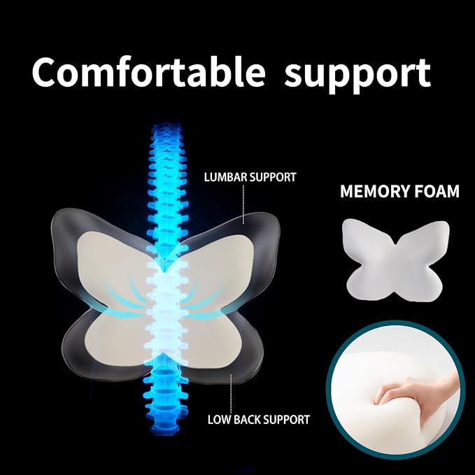 Memory Foam Lumbar Support Pillow,Back Support for Office Chair,Back Pillow for Chair,Ergonomic Lower Back Cushion for Desk Chair,Computer Chair,Gaming Chair and Car Seat,Washable Cover(Pink) - Image 9