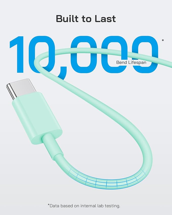 20W Fast Charger for iPhone 17/16/15 with 6FT Cable [3-Pack] - Green | USB-C Wall Charger & C-to-C Cable, Compatible with iPhone 17/16/15 Series, USB-C iPad Pro/Air/Mini & More - Image 4