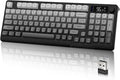 LexonElec M96 Wireless Keyboard, Low Profile Quiet Typing Membrane Gaming Keyboard with Smart Display & Knob, RGB Backlit, USB C Rechargeable, 94 Keys PBT Keycap for Windows PC,Mac,Linux-Moonlit Night by LexonElec