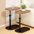 2 Set Pedestal Adjustable c Table for Small Spaces，C Shaped End Table Desktop can Turn 360° and the Height of the Sofa Small TV Tray Table Can be Adjusted for Couch by Vorriop