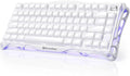 GravaStar Mercury K1 75% Wireless Mechanical Gaming Keyboard RGB Backlit | Gasket Mount, Hot Swappable Linear Switches, Creamy Sound Keyboard, 2.4GHz/USB-C/Bluetooth 5.0, for Win/Mac【Opaline White】 by GravaStar