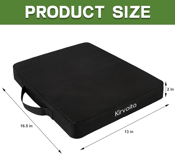 Multi-Functional Stadium Seat Cushions 2 Pack, Waterproof Oxford Filled with High Resilence Sponge, for Any Outdoor Events Use (Black) - Image 2