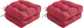 IPYNBAP Outdoor Chair Cushions Set of 2, Patio Chair Cushions with Ties, 17x17+4” Tufted Outdoor Seat Cushions, Waterproof Patio Furniture Cushions, Outdoor Dining Chair Pads, Burgundy (Pack of 2) by IPYNBAP