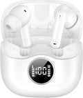 xinwld Adaptive Hybrid Active Noise Canceling 2026 Wireless Earbuds, 6 Mics ENC Clear Call Ear Buds, Hi-Res Audio Deep Bass Bluetooth 5.4 Headphones, 40H, LED, for Sports Running Gym Workout, White by xinwld