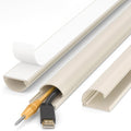 ZhiYo 56in Cord Hider for 2-3 Wall-Mounted TV Wires, 1.2"W x 0.55"H, Beige | Split-Hinge Design for Easy Installation, Half-Round Glazed Finish Ideal for Wall/Baseboard, Self-Adhesive, 4Pack(14.2" Each) by ZhiYo