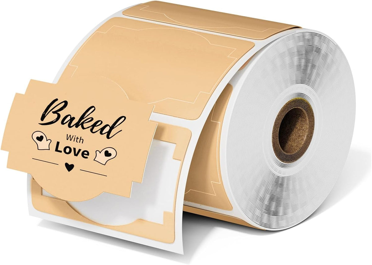 Phomemo Brown Creativity Thermal Labels for Shipping Label Printer 500 PCS by Phomemo
