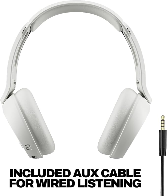 Skullcandy Icon 180 Wireless On-Ear Bluetooth Headphones - Bone | 50 Hours Battery, Lightweight and Travel Ready, Secure Fit, Sweat and Water Resistant, Microphone iPhone Android, Foldable - Image 5