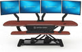PowerPro 48 Inch Electric Standing Desk Converter – Push-Button Height Adjustable Sit to Stand Desk Riser for Multiple Monitors – Motorized Desktop Workstation with Wide Keyboard Tray by VERSADESK