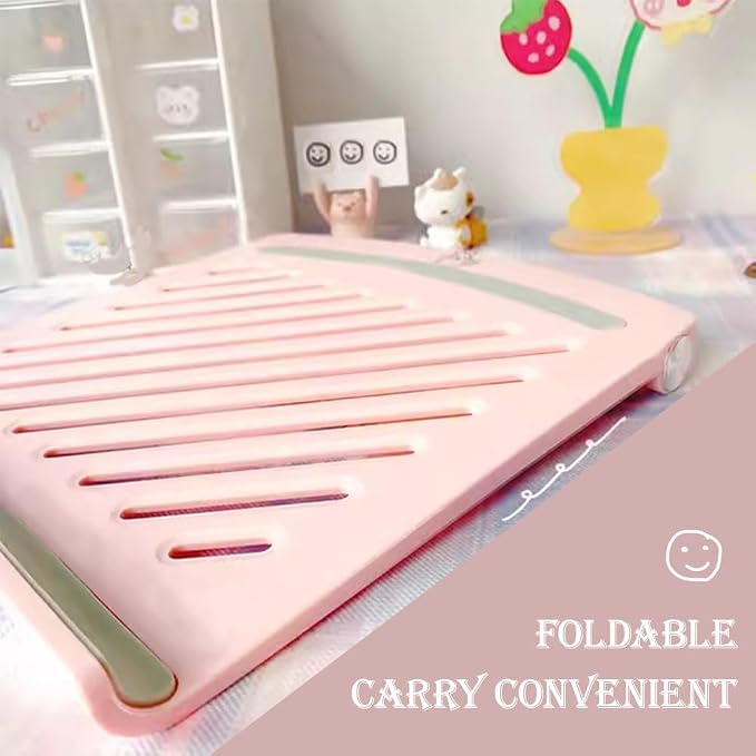 Laptop Stand for Desk Stable Foldable Adjustable Multi-Angle Desktop Holder | Computer Ventilated Lapdesks Riser for Mackbook, Lenovo, Dell, iPad, HP - Within 17' (pink) - Image 4